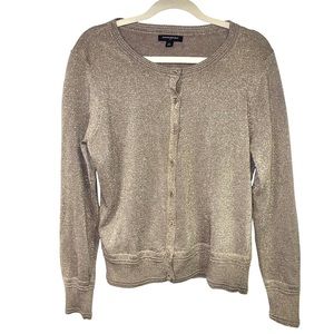 Banana‎ Republic Metallic Gold Sparkle Button Front Cardigan Sweater